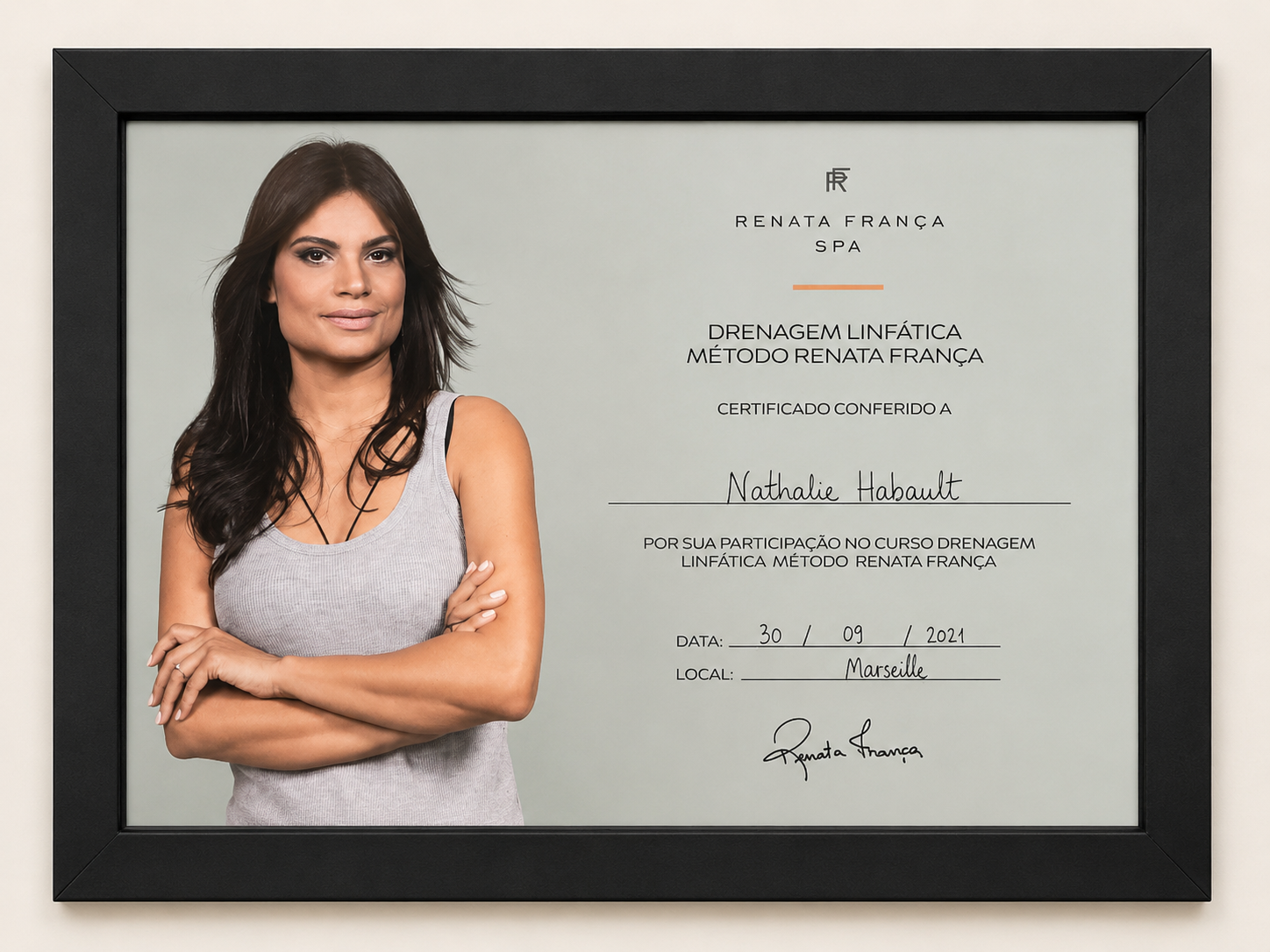 Certification drainage lymphatique méthode Renata França de Nathalie Habault